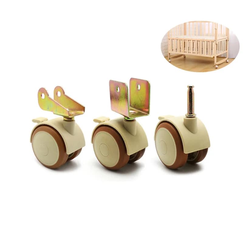 4Pcs 2 ''Mobili Culla Girevole Rotelle Armadio Morsetto con Freno Ruote In Nylon Mobili gamba di sostegno per Sedie Per Bambini letto Trolley