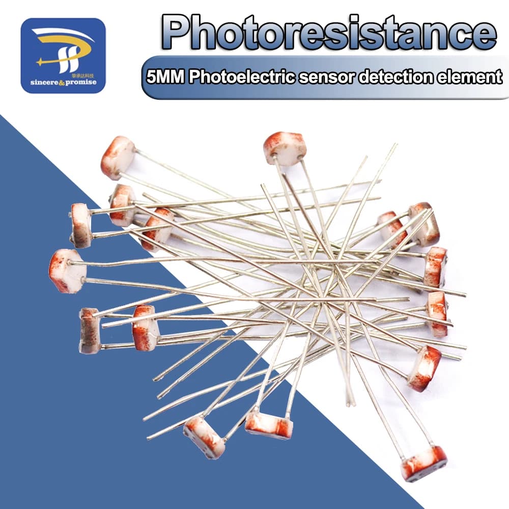 20PCS LDR Photo Light-sensitive resistance Photoelectric resistance 5528 GL5528 5537 5506 5516 5539 For Arduino FAI DA TE