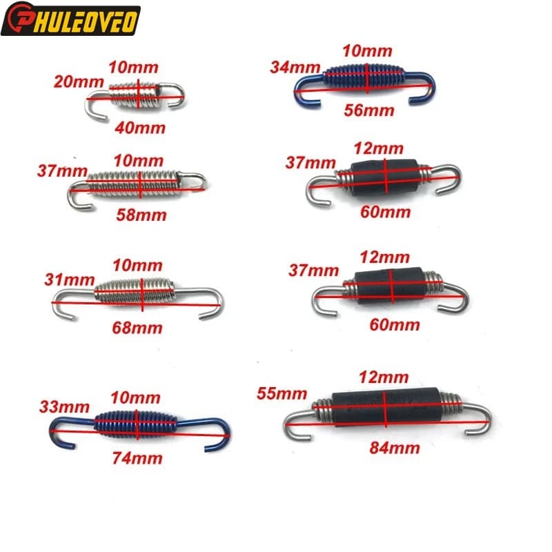 2 pz/lotto Molla Di Scarico Universale Del Motociclo In Acciaio Inox Collettore Di Scarico Anteriore Centrale Collegamento Tubo Molle Molla di Montaggio Fissa