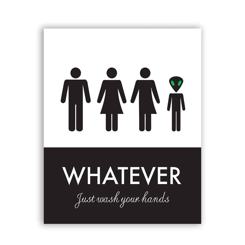 Divertente cartello per WC unisex Stampa Poster da parete, lava le mani Divertente toilette Tela Pittura Immagine da parete Bagno Art Decor