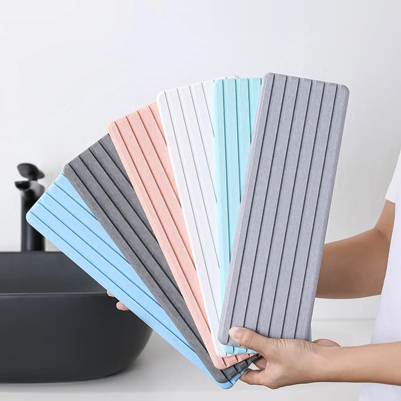 Diatomite colorata con scanalatura assorbente portaspazzolino cuscinetto isolante tappetino per sapone bagno QuickDry cremagliera antimuffa famiglia