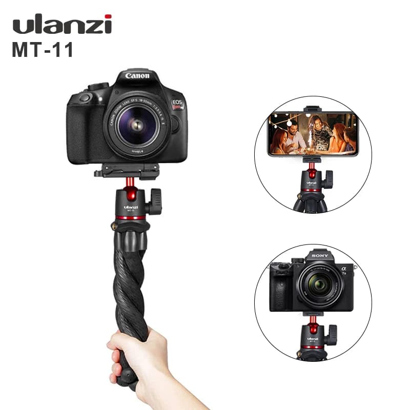 Treppiede portatile versatile per smartphone Fotocamera DSLR Treppiede per polpo Supporto per telefono Clip per telefono Flessibile testa a sfera da 360 gradi