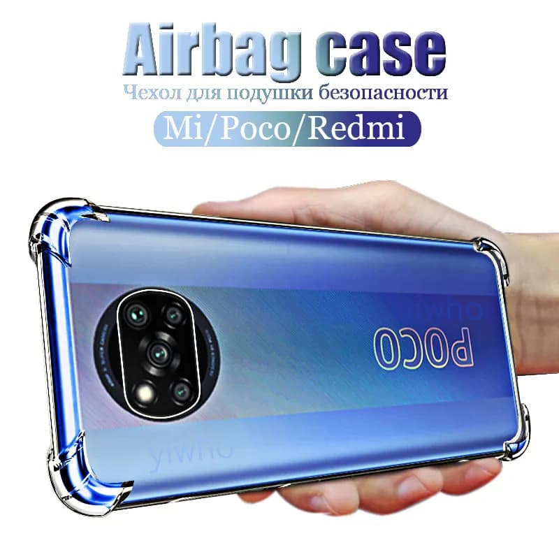 x5 Poco X3 Pro NFC M3 PocoX3 X 3 Custodia protettiva antiurto in silicone trasparente per fotocamera per Xiaomi Redmi Note 12 10 9 8 Pro Cover