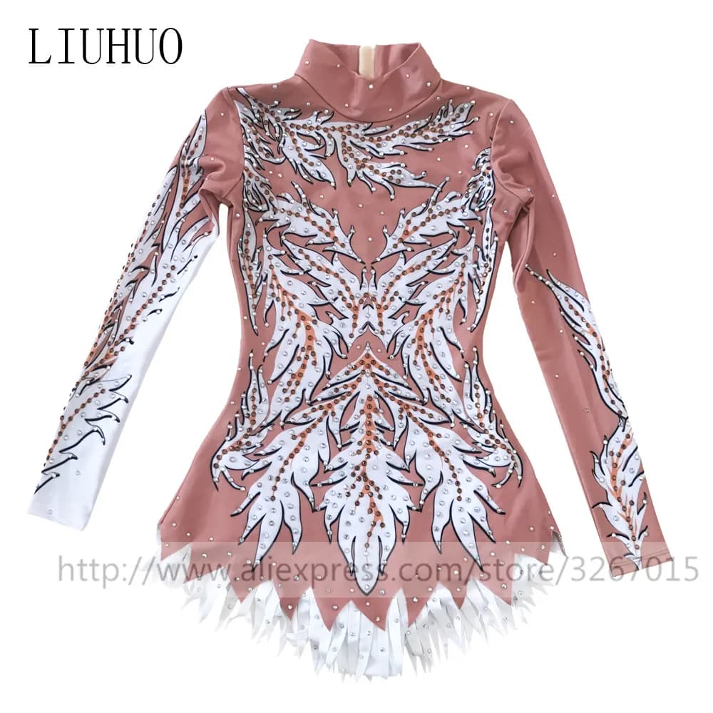 LIUHUO abito da pattinaggio artistico da donna per ragazze prestazioni di ghiaccio ginnastica ritmica concorso danza body Costume balletto bianco