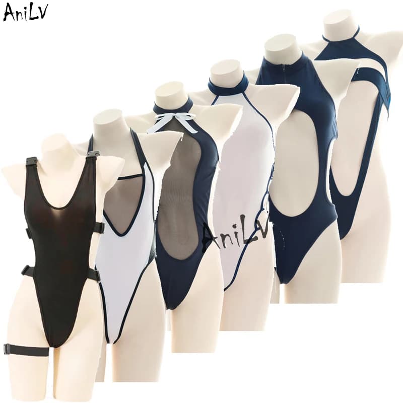 AniLV body Costume intero serie Costume natale donna Sexy collo alto scava fuori pigiama Lingerie uniforme Set Cosplay