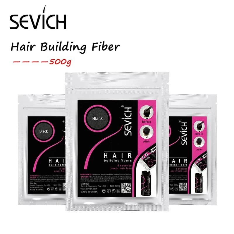 500g SEVICH Keratin Hair Fiber Treatment for Human Hair Loss Care Color thickening Powder for styling OEM private label charging bag