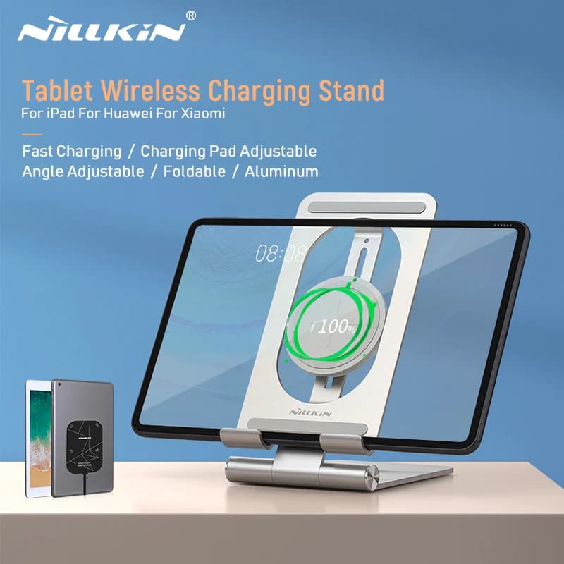 Per caricabatterie Wireless iPad, Pad di ricarica Wireless per Tablet Nillkin caricabatterie Wireless Qi in alluminio 15W per Huawei MatePad Pro per iPad