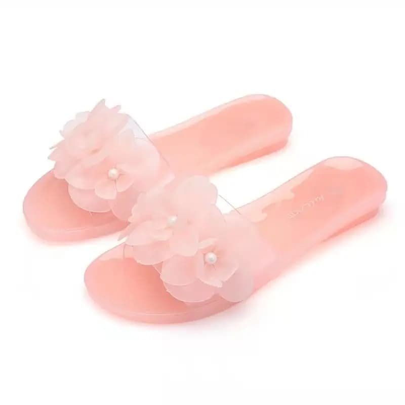 Women's Summer Slippers Jelly Crystal Slippers Transparent Fashion Wear Large Anti-slip flip flops 36-41