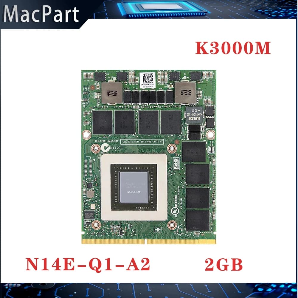 Scheda grafica video Quadro K3000 K3000M GDDR5 da 2 GB N14E-Q1-A2 con staffa X per iMac A1312 2010 2011 anno