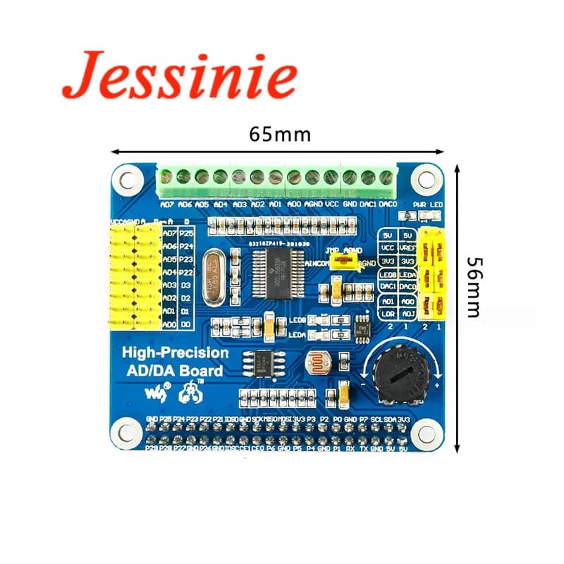 Raspberry Pi sviluppo scheda di espansione modulo analogico digitale AD/DA AD alta precisione Pi 3B +/4B integrato DAC8532 ADS1256
