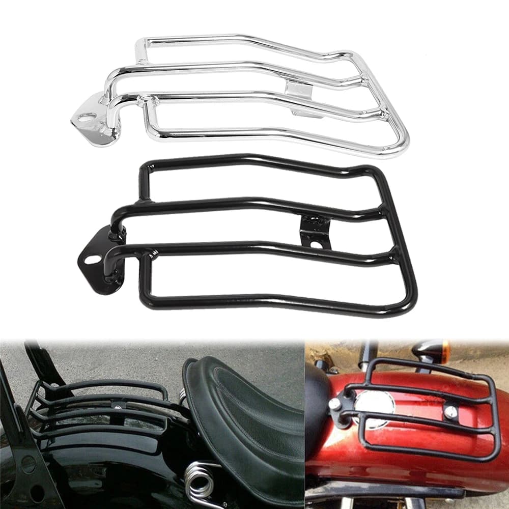 Moto nero/cromato posteriore Solo sedile portapacchi portapacchi ripiano di supporto per Honda Shadow Aero 750 2003 2004 Harley Sportster