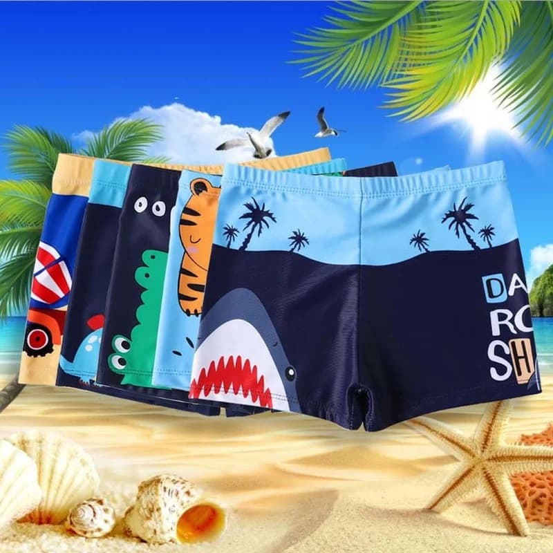 Cartoon Shark Boy costume da bagno 2-9Y costumi da bagno per bambini bambini tronco squalo Beachwear ragazzi costume da bagno Beachwear ragazzi