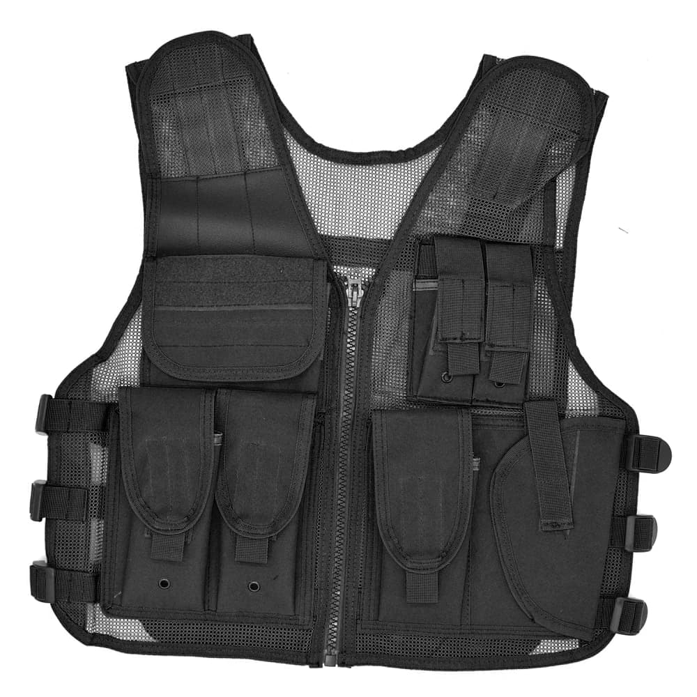 Gilet tattico in rete per uomo e donna, gilet Molle da caccia, giacca da pesca ad asciugatura rapida, con multitasche, misura regolabile
