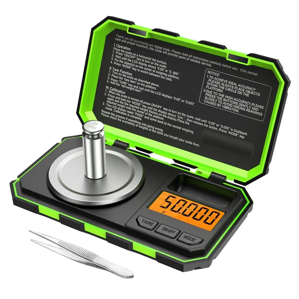 0.001g 50g Mini digital scale jewelry milligram portable kitchen scale with calibration weight