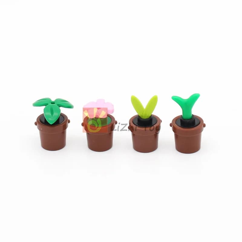 100 pz MOC 37695 Stelo di Pianta con 3 Foglie e Perno Inferiore, Accessori per Costruzioni di Giardini e Erba, Mattoncini, Parti per Modellismo Hobby