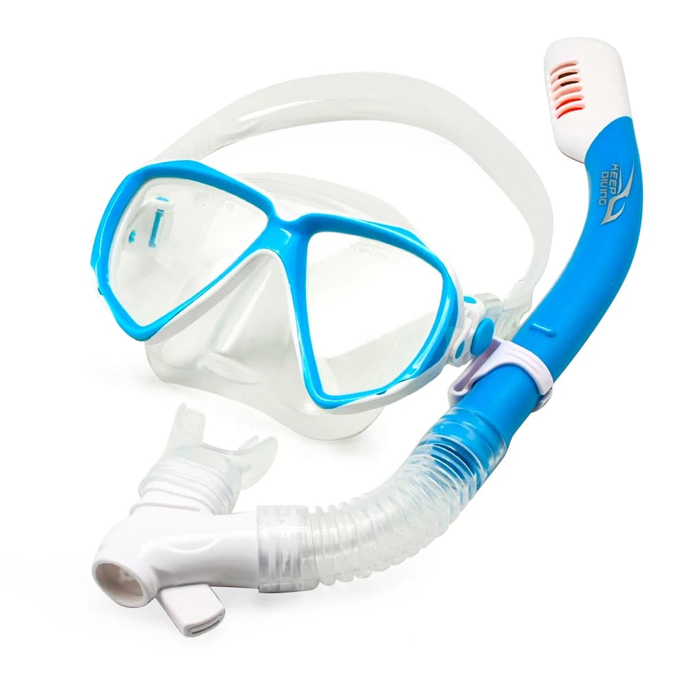 Children's Sub Mask Dry Top Children's Sub Mask Junior Swimming Goggles Set with Tempered Glass Pipe