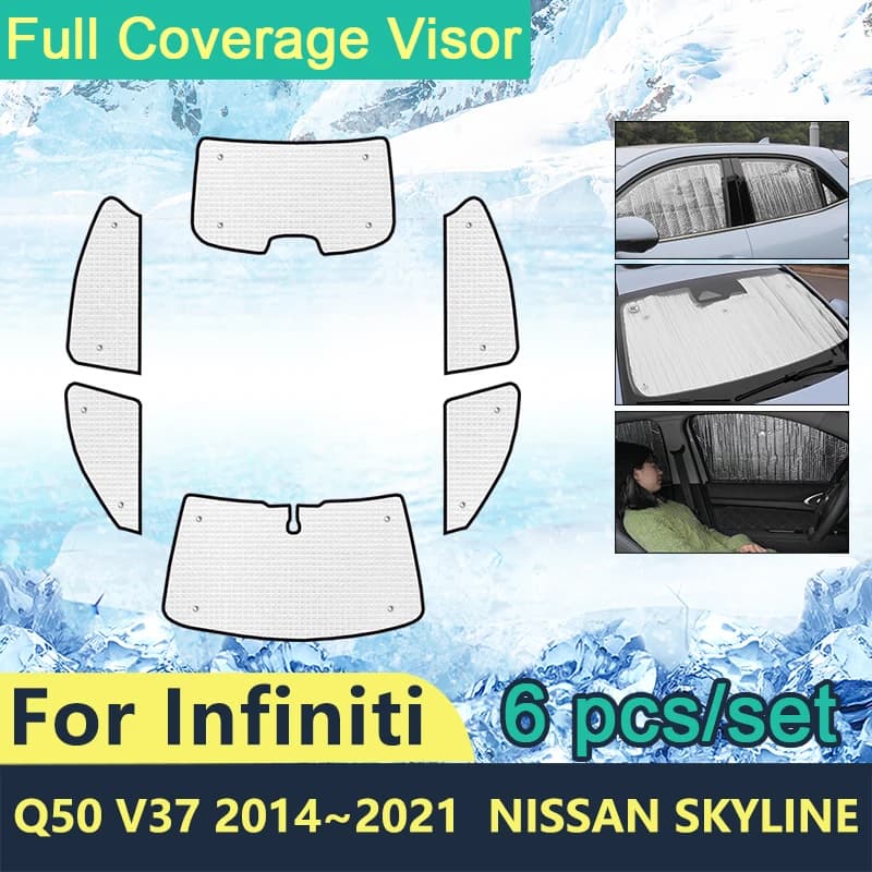 Parasole a copertura totale per Infiniti Q50 V37 2014 ~ 2021 Nissan Skyline accessori per parabrezza per auto protezione solare parasole 2020 2019