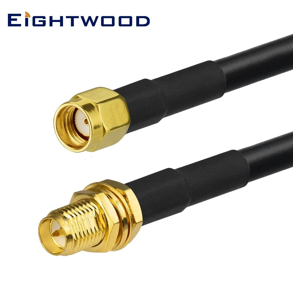 Eightwood RP-SMA Femmina a RP-SMA Maschio Adattatore RF Pigtail LMR195 1m per Antenna WiFi Hotspot Booster Router Ripetitore Amplificatore