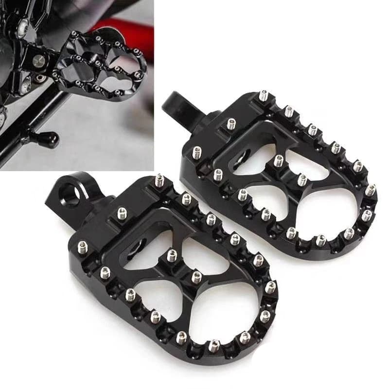 Grasso largo CNC 360 ° Pedane rotanti Pedali per Harley Sportster Touring Dyna Softail Custom Road King Street Glide
