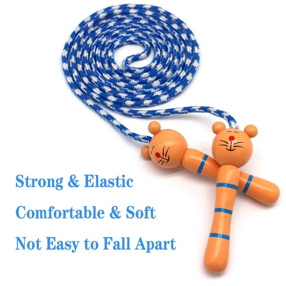 Corda per saltare per bambini Manico in legno Corda per saltare per cartoni animati adorabili Sport Bodybuilding Finess