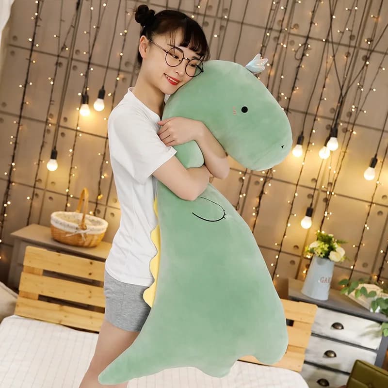 Hot Super Soft Dinosaur Plush Pillow Toy Stuffed Cartoon Animal Crocodile Doll Nap Cushion High Quality Baby Girls Birthday Gift