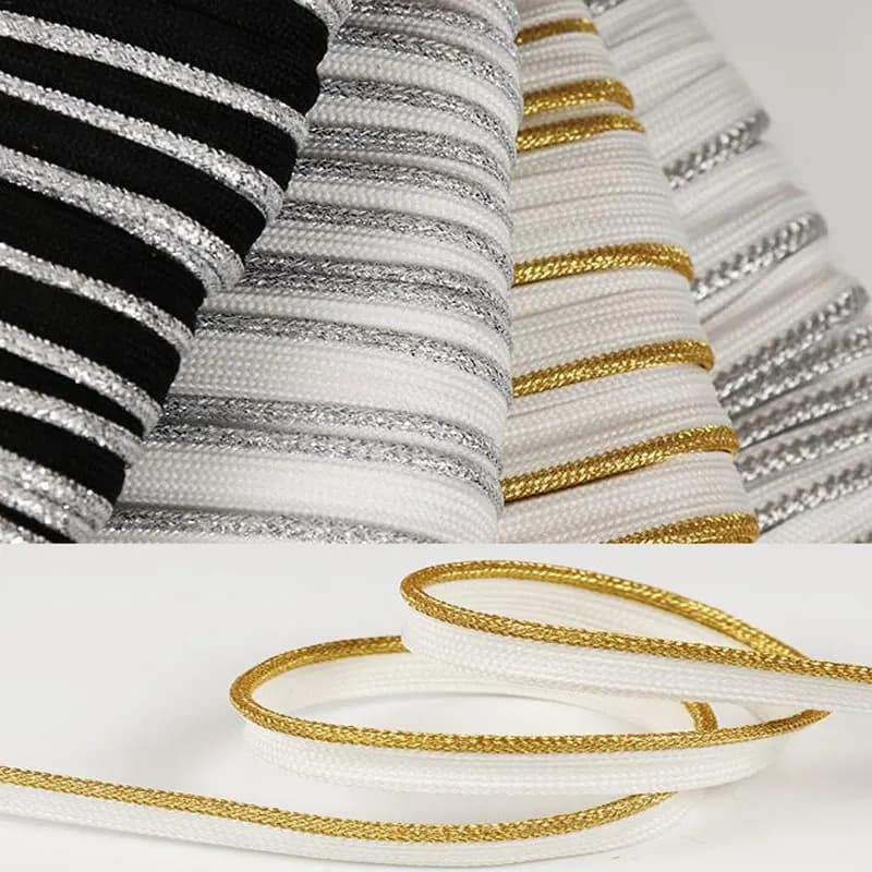 Finitura del cordoncino per labbro con tubazione in filo d'oro argento intrecciato Ombre lucide scintillanti 3M | Finitura del cuscino del cuscino | Bordi per tappezzerie Forniture per cucire