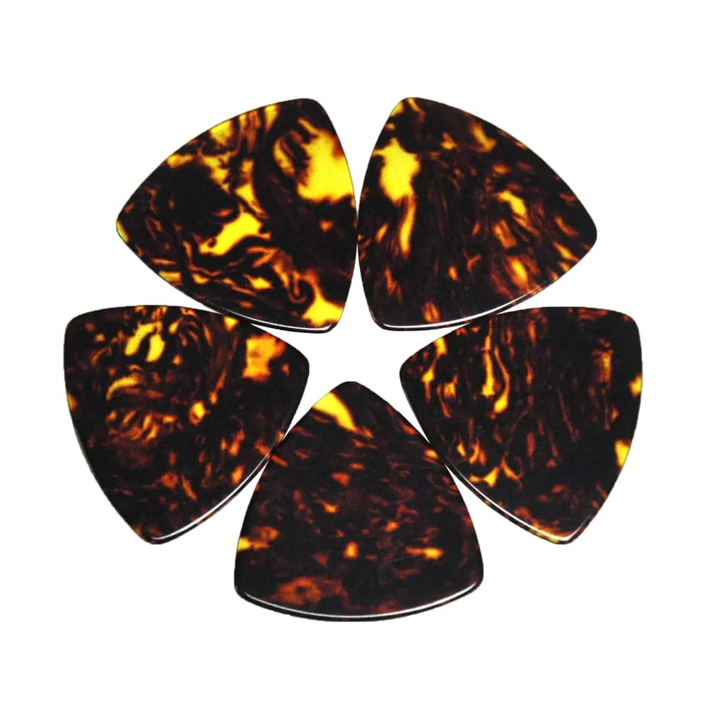 Plettri per chitarra in celluloide a triangolo arrotondato da 100 pezzi Plettri Tartaruga marrone 0,71 mm 0,96 mm