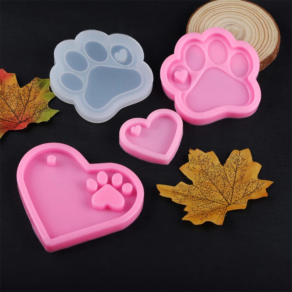 Gatto Orso Zampa Naso di Cane Tag Pendenti Stampo In Silicone Cuore MP3 Portachiavi Stampi In Resina Epossidica Per Gioielli FAI DA TE Artigianato Fatto A Mano Strumento di Creazione