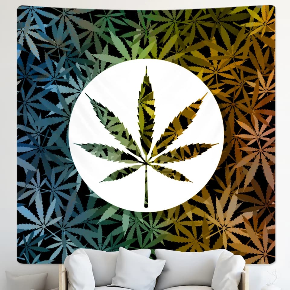 Plant leaf tape tapestry decorations for home scene psychedelic mandala tapestrie Bohemian decorative Yoga quilt sheet yoga mat