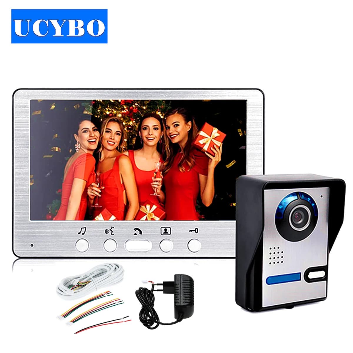 Kit sistema di ingresso videocitofono 7 "monitor cablato 1200TVL impermeabile IR campanello chiamata telecamera videocitofono per appartamento di casa