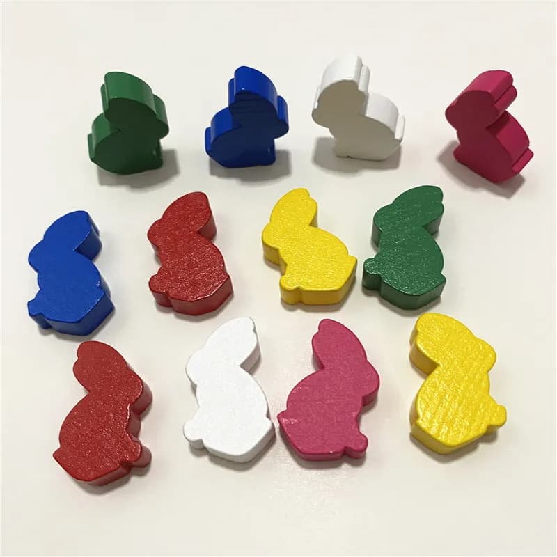 12 pezzi/set accessori per pezzi degli scacchi in legno di coniglio per accessori per giochi da tavolo
