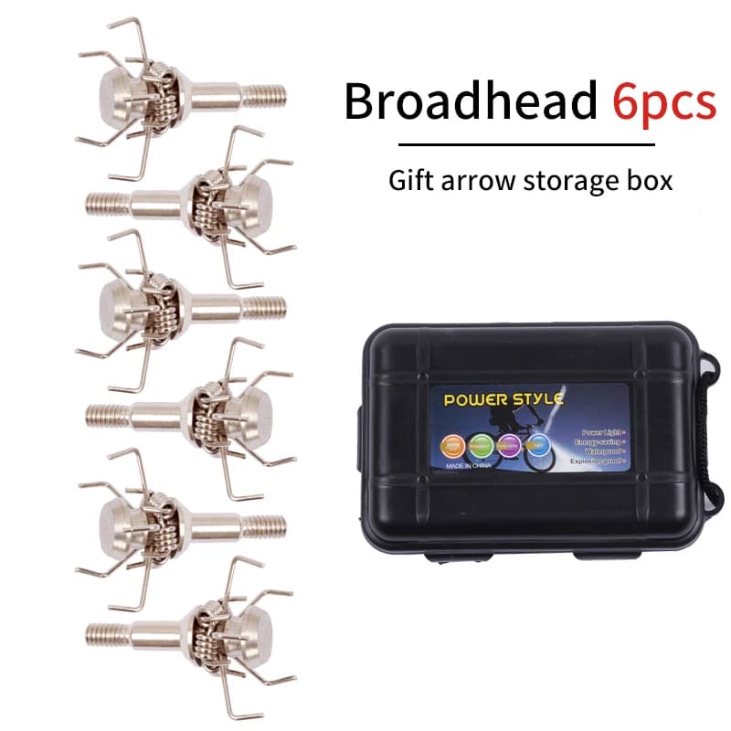 Five Claw Flathead Judo Six Pack with Storage Case Small Outdoor Arrowheads Archery Accessories Arrow Clusters