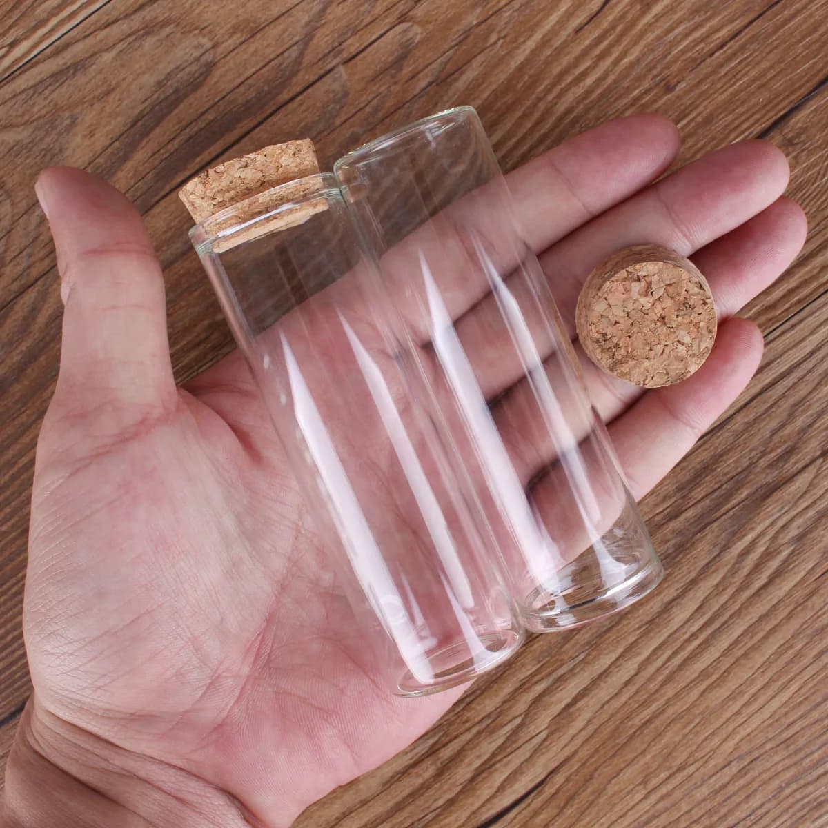 5 pz 50 ml 30*100mm Provette Bottiglia di vetro con coperchi in sughero Bottiglie per messaggi Barattoli di vetro Vasi di vetro Barattoli di spezie per artigianato d'arte