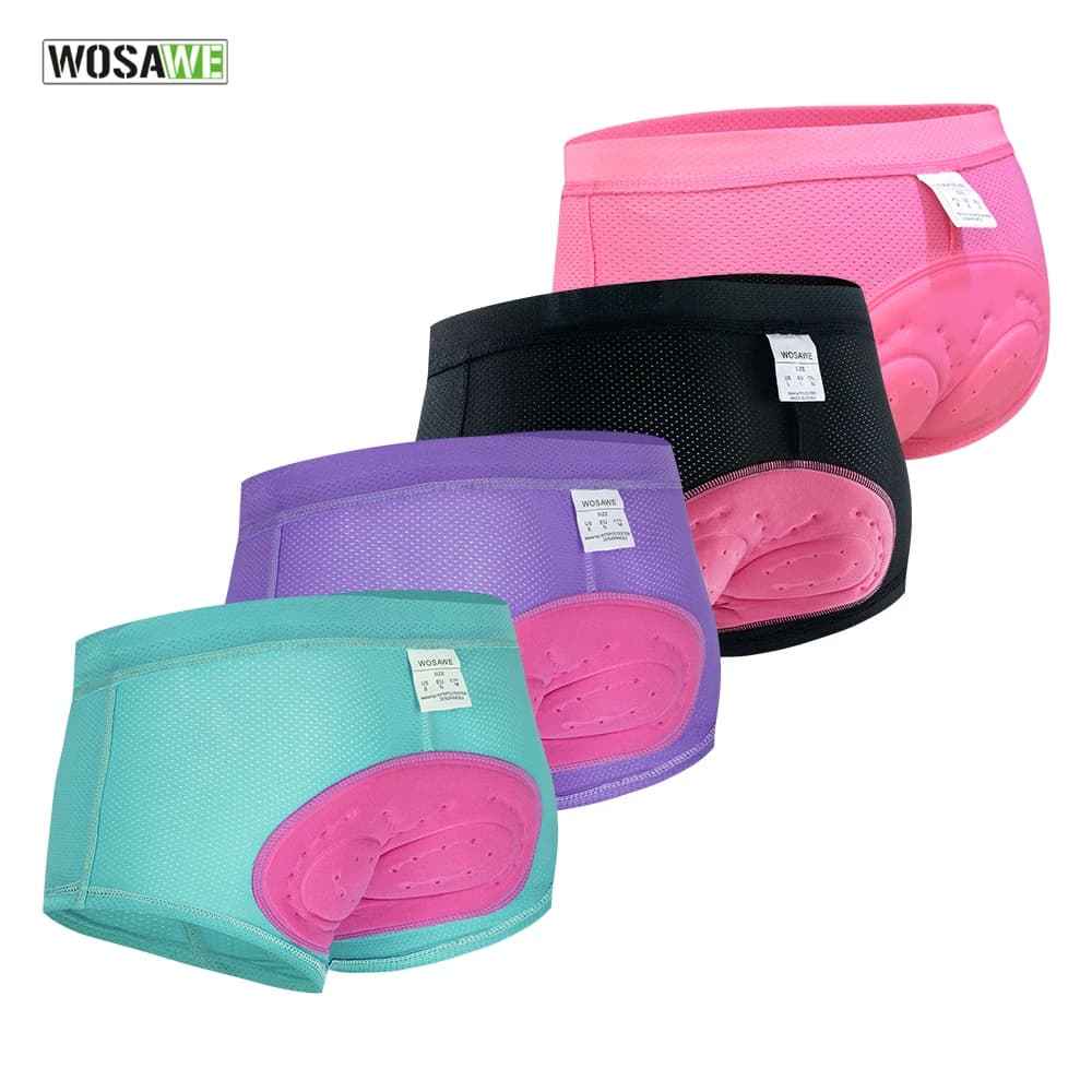 WOSAWE Women's Cycling Shorts 3D Gel Padded for Road Bike Underwear Convenient Underwear Compression Clutch Bike Waist