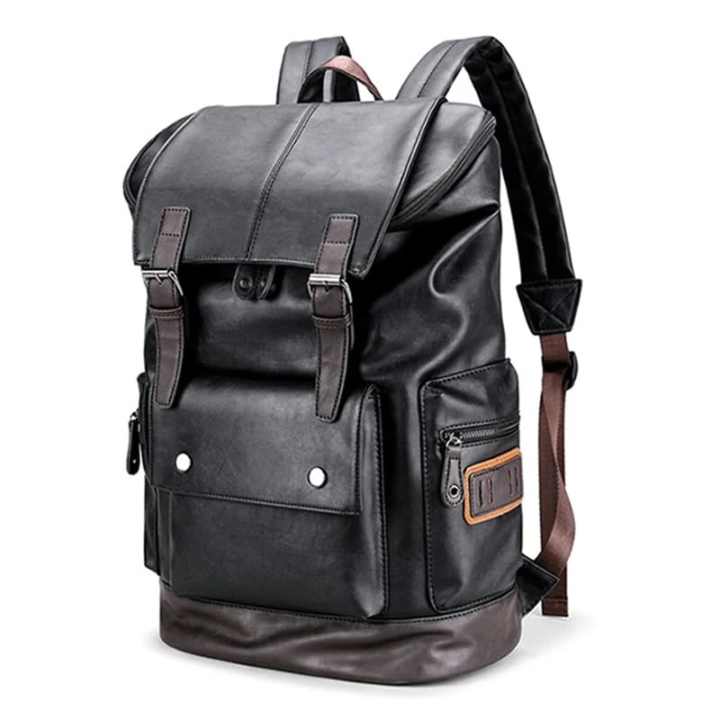 Zaino da uomo grande in pelle PU Zaino antifurto per laptop Tas Zaino da viaggio nero per ragazzo Borsa a tracolla da lavoro maschile Mochila