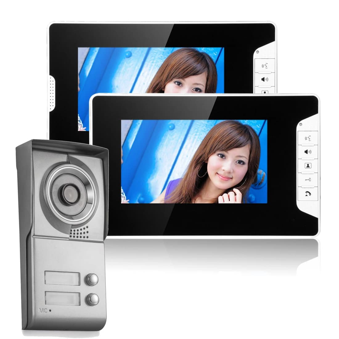SmartYIBA videocitofono da 7 pollici appartamenti videocitofono campanello per 2 appartamenti porta telecamera IR