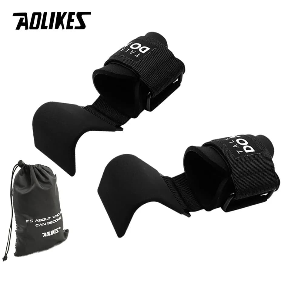 AOLIKES weight lifting hook hand bar wrist straps glove lifting weights strength workout gym hook for Fitness weight lifting gloves