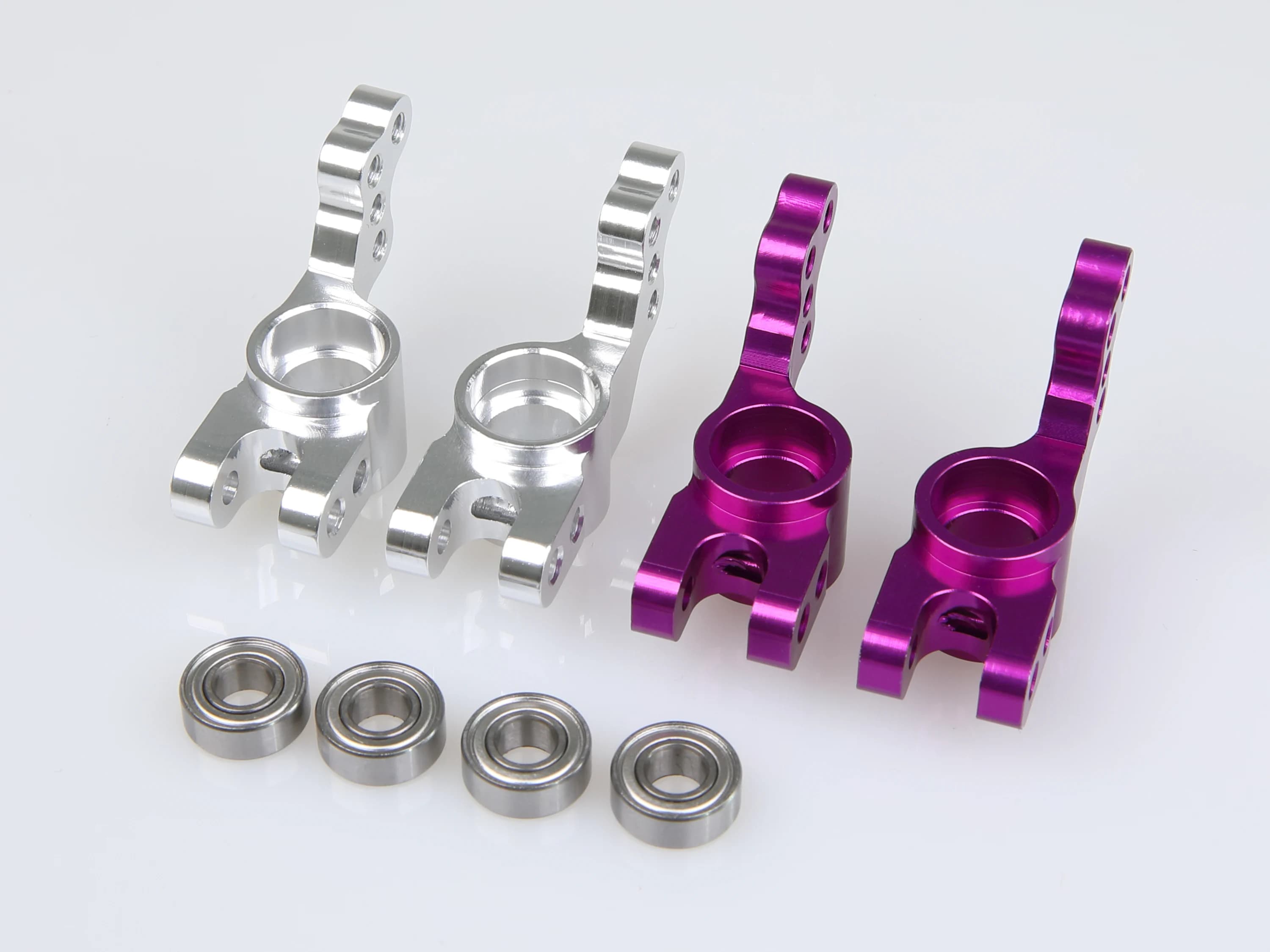 Set mozzo ruota posteriore in lega di alluminio CNC GTB per RC 1/10 HPI RS4 3 evo nitro (Argento/viola)
