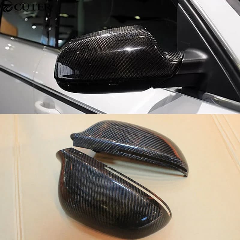 A4 B8 Carbon Fiber Car Styling Side Mirror Covers Mask for Audi A4 B8 Stick Style