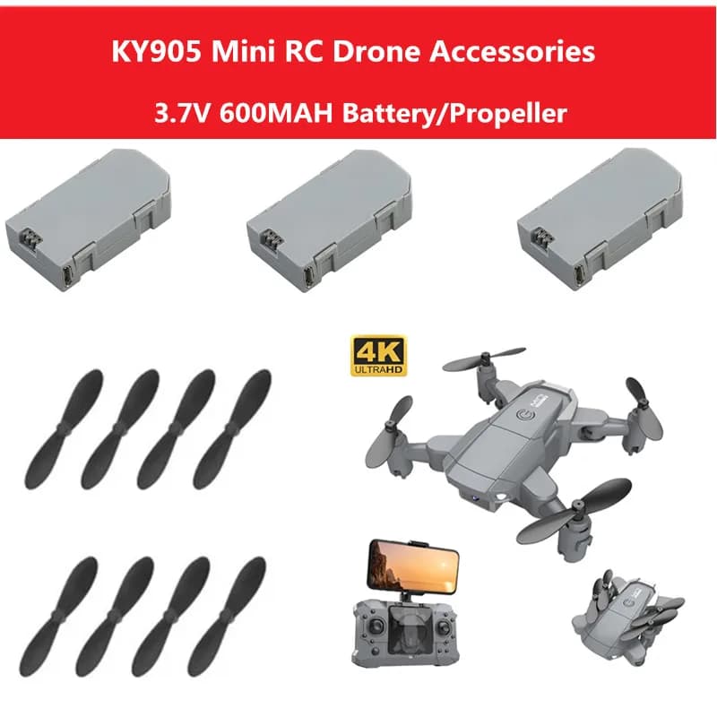 Batteria di Ricambio per Drone RC KY905 3.7V 600mAh, Elica, Accessori per Drone RC KY905 KY-905, Batteria per Drone KY905, Giocattolo KY905