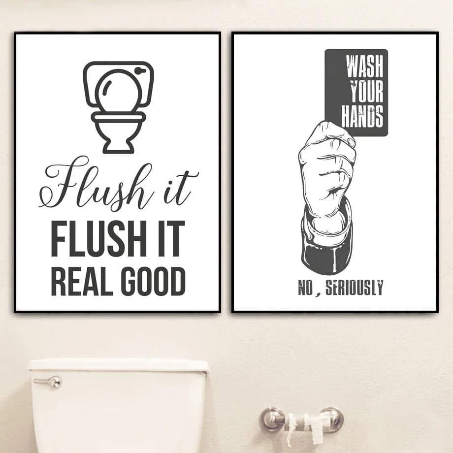 Denti spazzola Bagno Toilette Citazioni Wall Art Canvas Painting Nordic Poster e stampe Immagini a parete per la decorazione del soggiorno