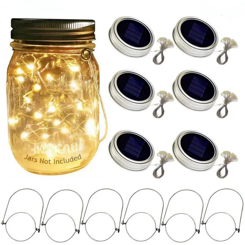 2m 20leds coperchio per barattolo di vetro ad energia solare fata stringa vite luce lanterna Patio bottiglia da giardino portico notte decorazione della festa nuziale