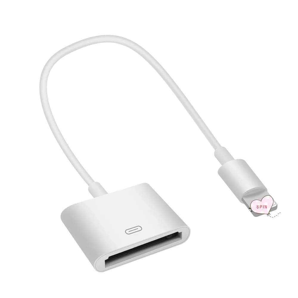 Nuovo cavo di ricarica dati da 30 pin femmina a 8 pin Dock 30P bianco e nero 18 cm