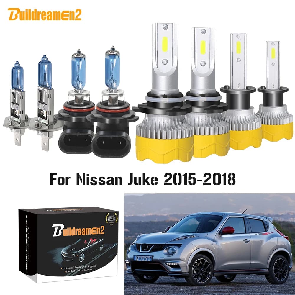 Buildreamen2 4 pezzi faro per auto fascio alto basso 9005 H1 LED faro alogeno 12V per Nissan Juke 2015 2016 2017 2018