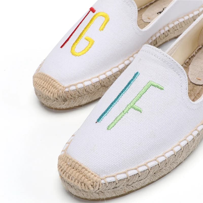 Nuove Espadrillas da Donna in Gomma di Canapa Edizione Limitata, Scarpe Basse con Plateau Oxford per Alphabet