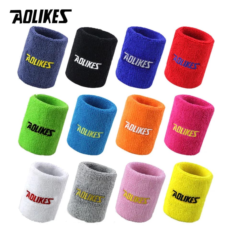 AOLIKES 1PCS Braccialetti Elastici in Cotone Palestra Fitness Gear Supporto Power Sollevamento Pesi Polsi Wraps per Basket Tennis Brace