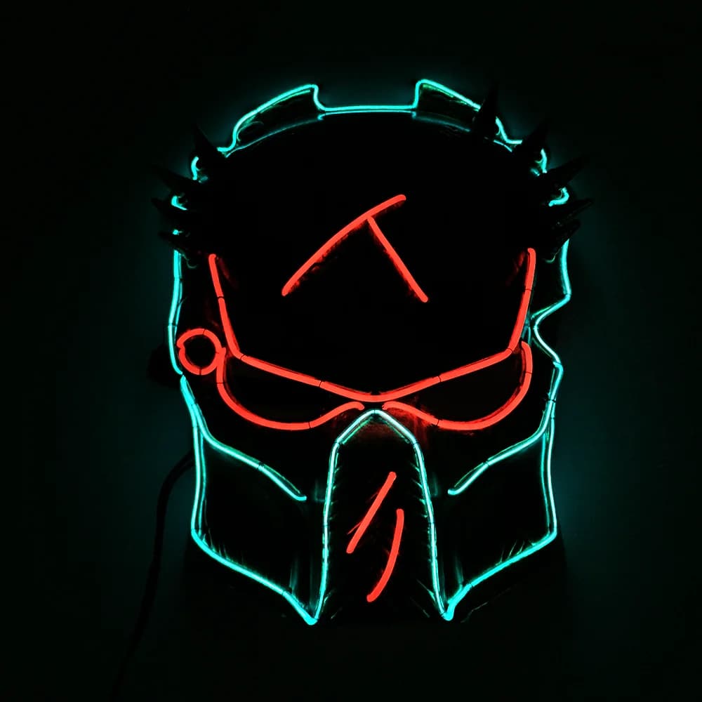Incandescent Predator EL Wire Mask Cosplay movie character Halloween Horror Alien Mask Lights LED Mascara party supplies