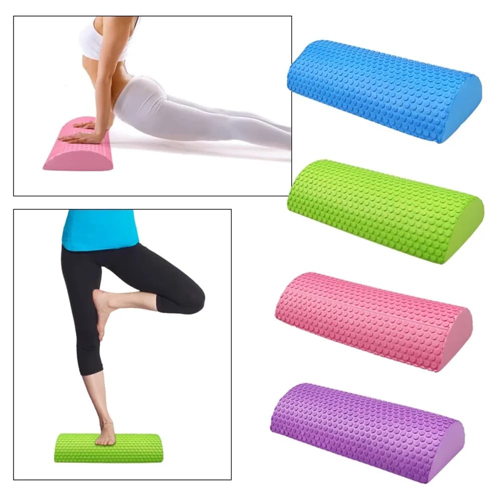 30/45/60cm Half Round EVA Massage Foam Roller Yoga Pilates Home Gym Equipment for Fitness Balance Pad with Massage Floating Point