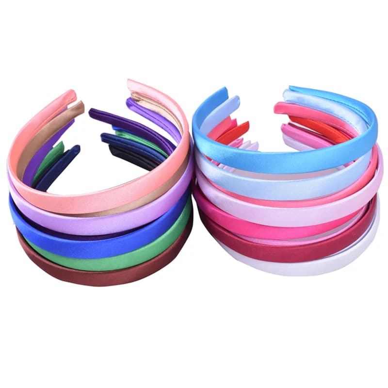 5 pz/lotto Nastro per fascia coperto in raso per ragazze Fasce per capelli Donna Cerchietto per capelli in resina Accessori per la testa