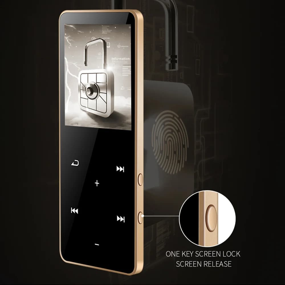 Lettore MP3 MP4 Bluetooth con memoria integrata da 8 GB Supporta fino a 128 GB Scheda TF Touch Key Lettore video radio FM e lettore di e-book